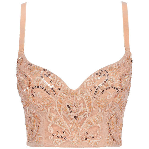 Damen-Spaghettiträger-Top, Pailletten, Polyester, glitzernd, für Fest und Alltag 1
