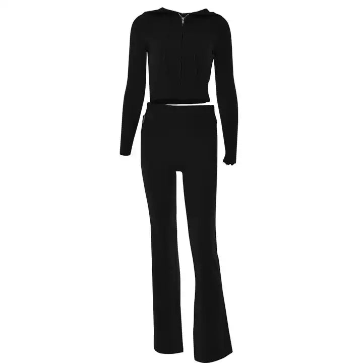 Variantenbild für Damen-Set aus Hoodie und Hose mit modernem Design aus 100 % Baumwolle-12