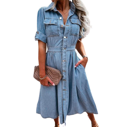 Damen-Denim-Kleid, trendiges Design, nachhaltiges Material 1