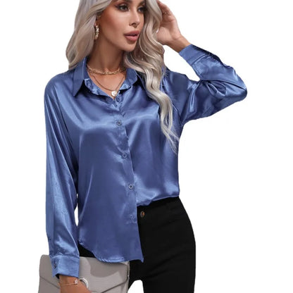 Damen-Satinbluse, elegant, vielseitig, Satin 5