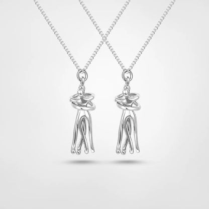 Halskette, für Paar, einzigartiges Design, Edelstahl, verstellbar-4