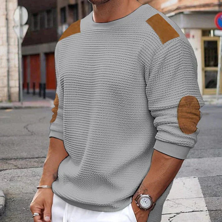 Variantenbild für gestrickten Damenpullover mit Patchwork-Design, 100% Acryl-19