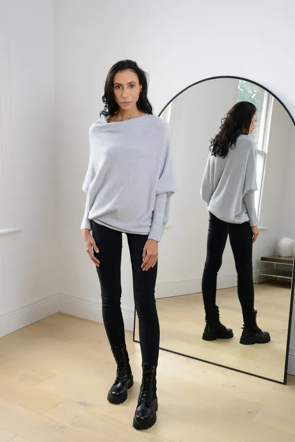 Damen-Pullover, asymmetrische weiche Mischung-2
