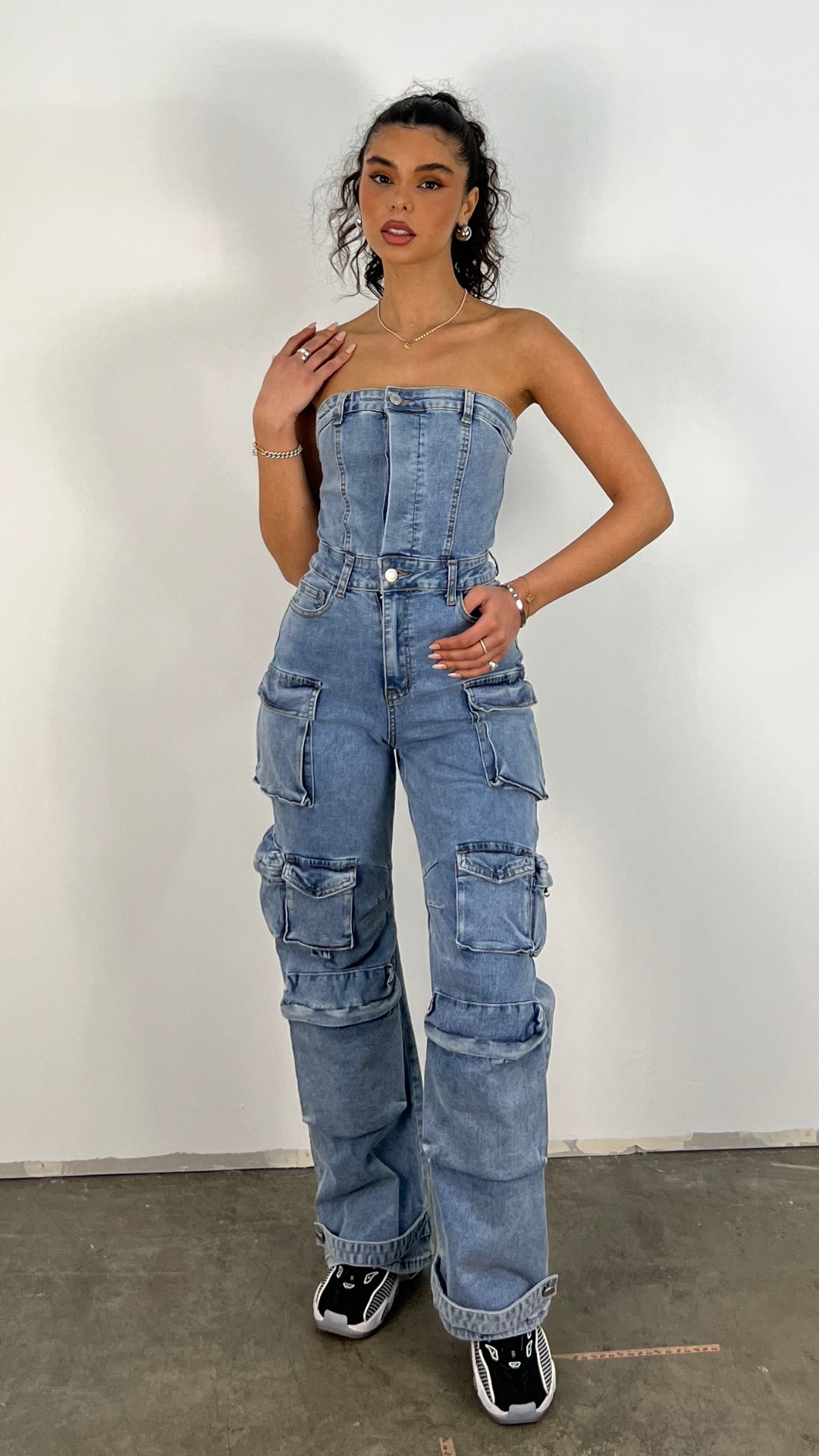 Damen-Jumpsuit im Cargo-Stil, 100% Baumwolle, Army-Tie-Dye 5