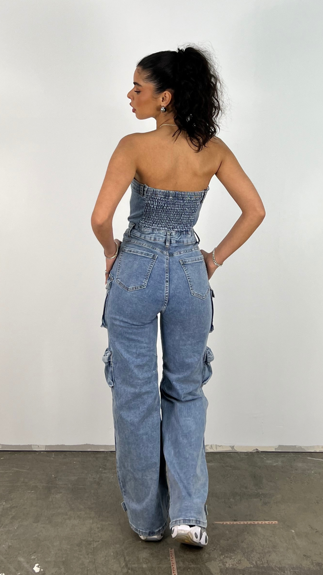 Damen-Jumpsuit im Cargo-Stil, 100% Baumwolle, Army-Tie-Dye 3