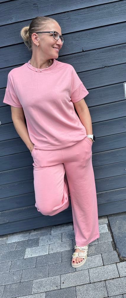 Damen-Hose, mit elastischem Bund, schick, gerades Design, Modal, Polyester-Mischung-3