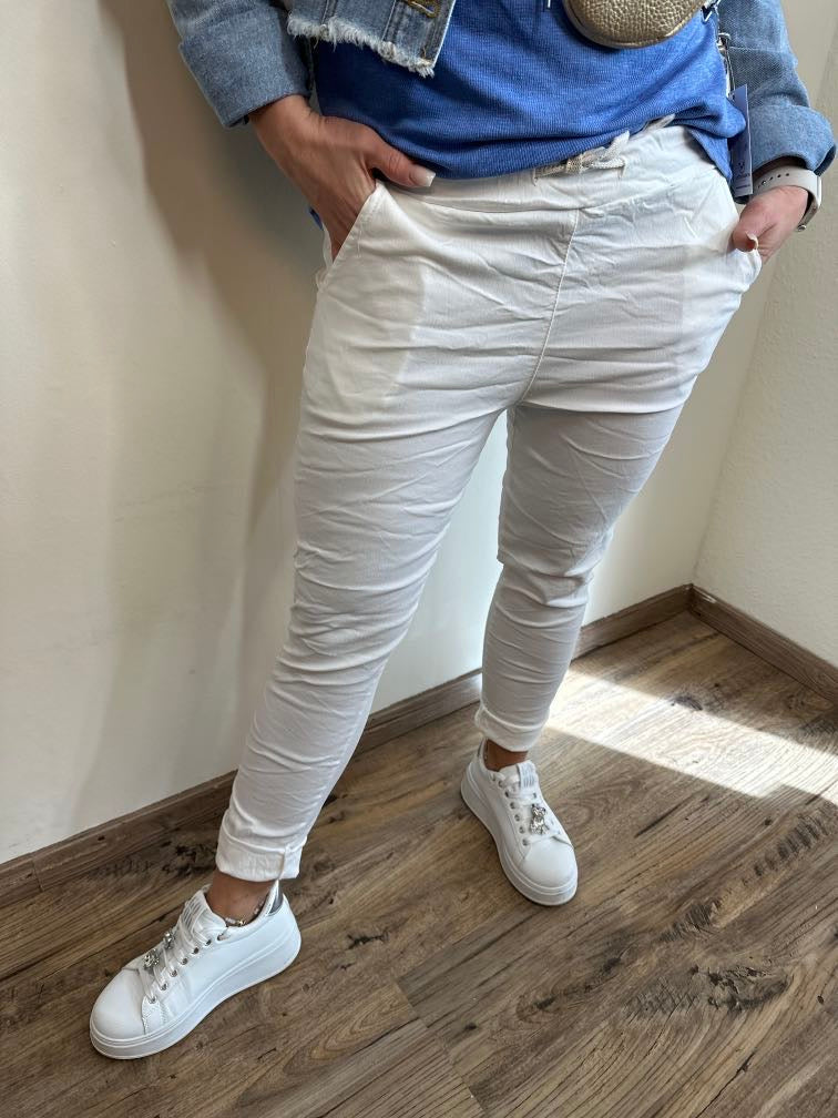 Damen-Jogginghose mit Glitzerband Weiche Baumwolle-1
