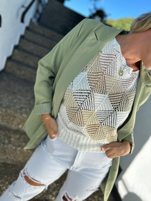 Oversized Damenblazer aus weichem Polyester-1