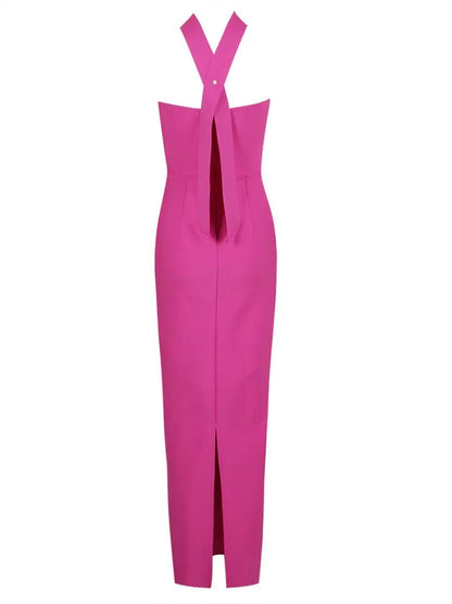 Schwarzes trägerloses Maxikleid für Damen – elegantes Bandage-Design aus Polyester für Partys und Abendveranstaltungen 4