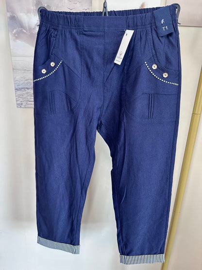 Damen-Hose, hohe Taille, Stretch mit Details 4