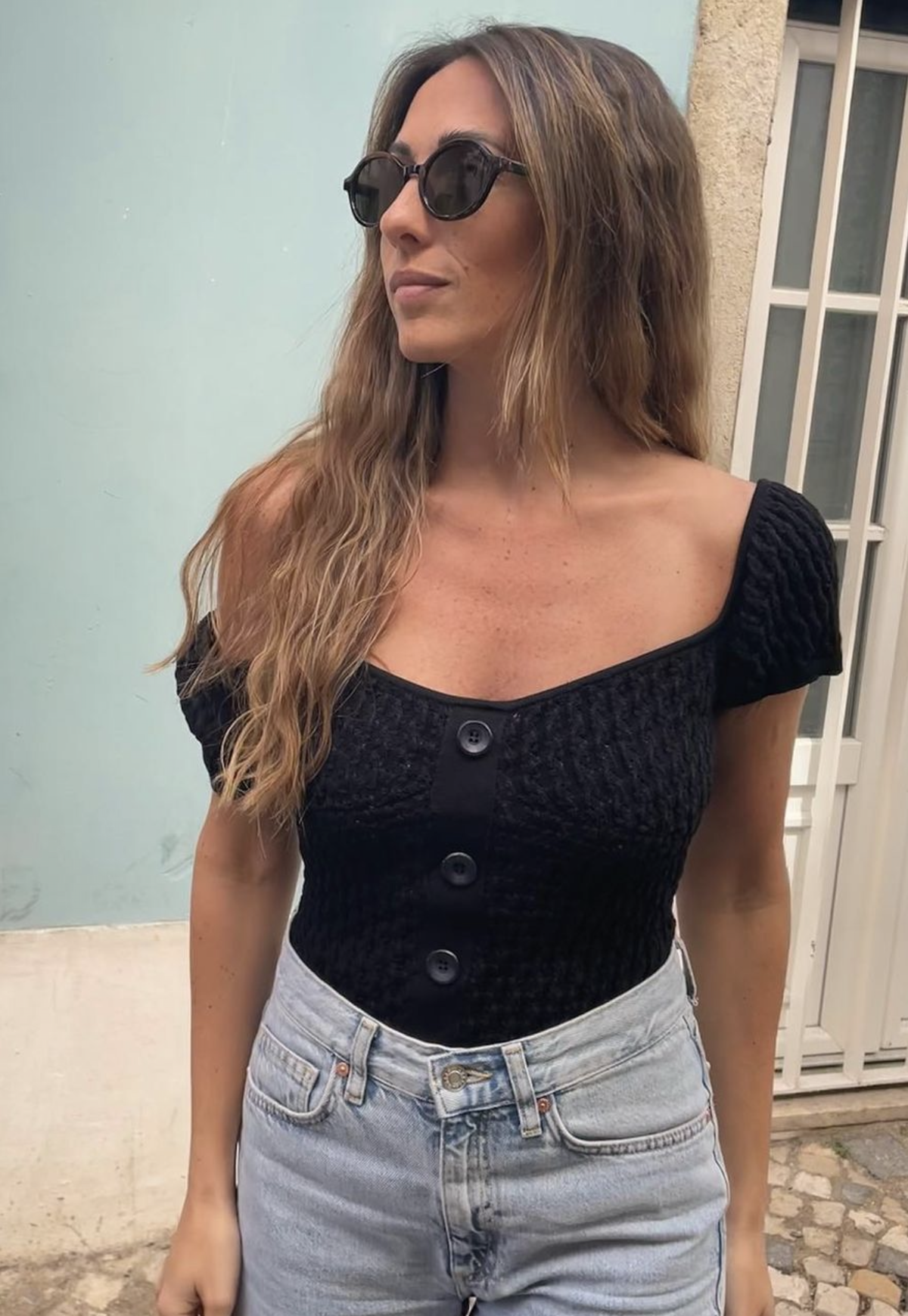 Damen Bluse Kurze Ärmel Gestrickte Viskose Nylon-4
