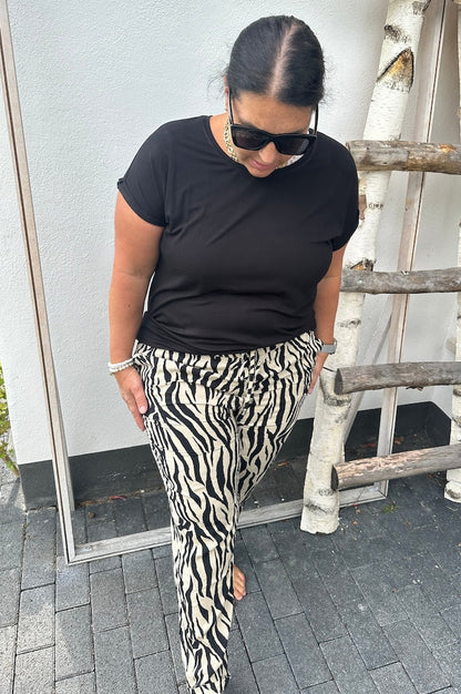 Damen-Hose, Marlene, Zebramuster, Stretchmaterial, Plus-Size-3