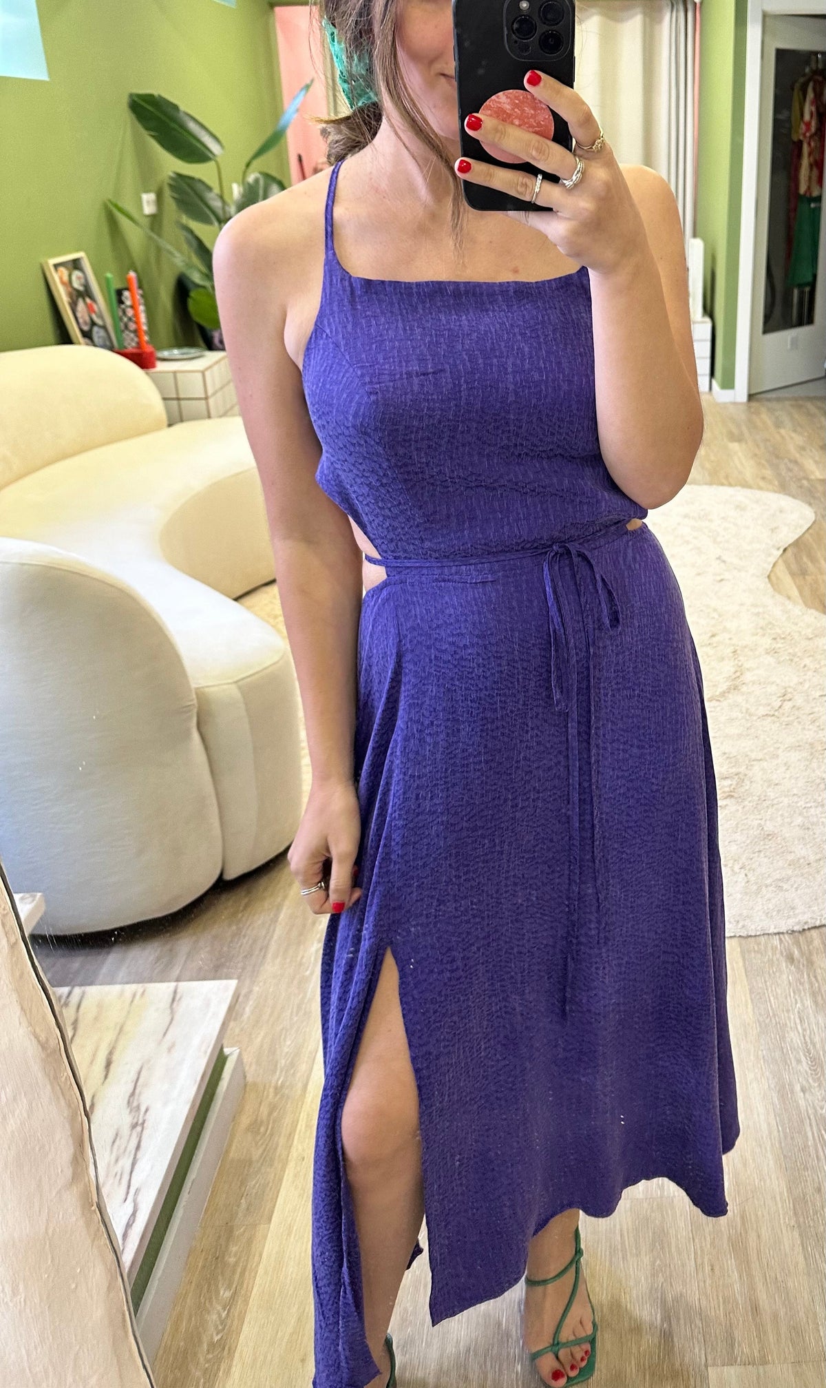 Damenkleid, U-Ausschnitt, Cupro, elegant, mit Schulterpolstern-3