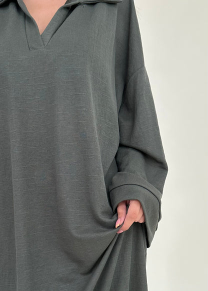 Damen-Kleid, geräumig, schlicht, hochwertiger Stoff-6
