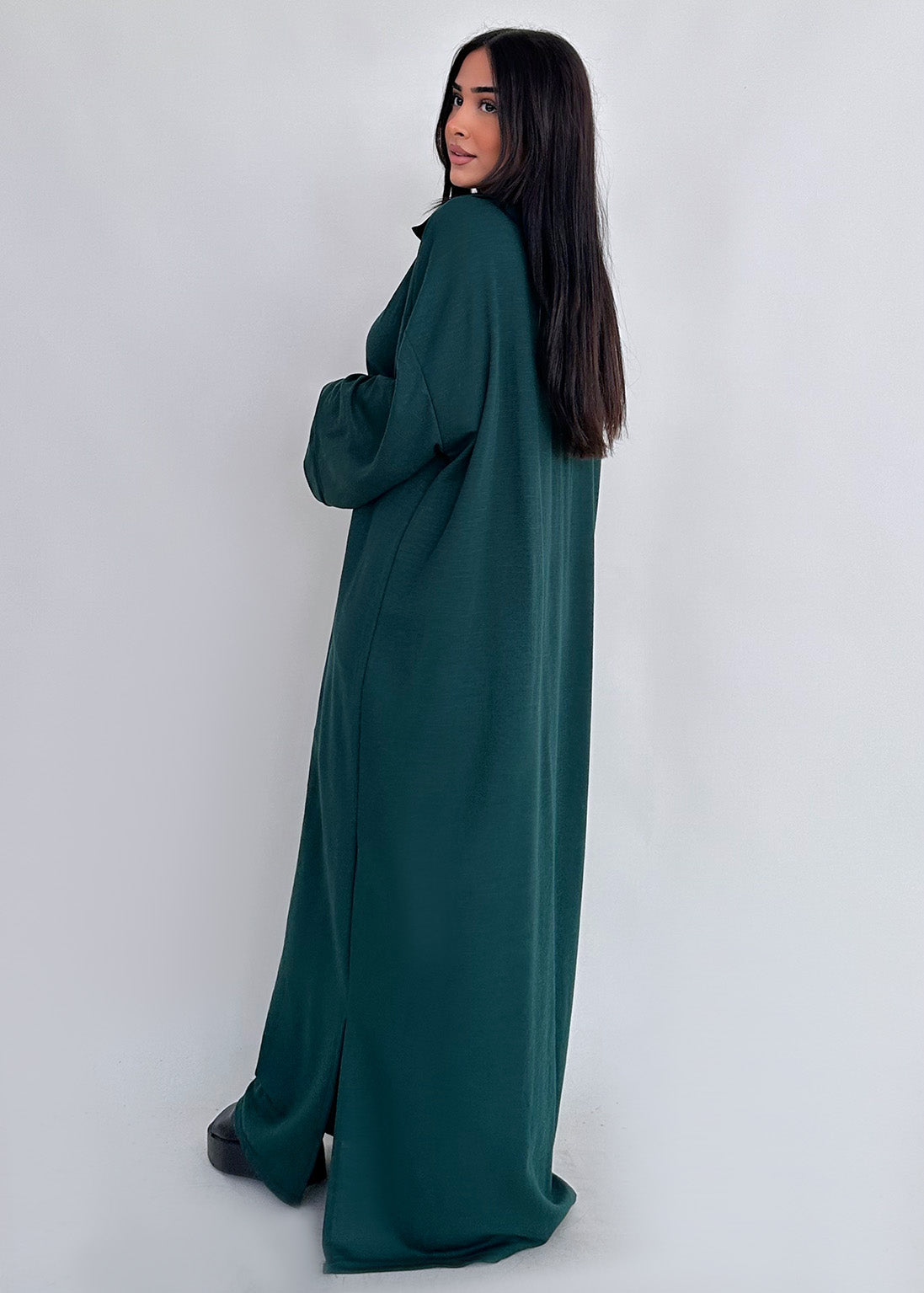 Damen-Kleid, geräumig, schlicht, hochwertiger Stoff-3