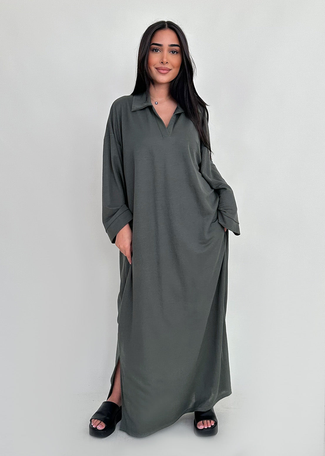 Variant image for Damen-Kleid, geräumig, schlicht, hochwertiger Stoff-6