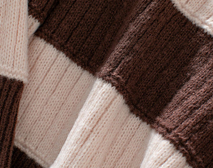 Damen-Pullover, V-Ausschnitt, gestreift, lange Ärmel, weiche Faser-6