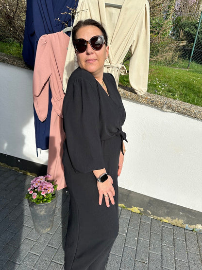 Damen-Maxikleid, mit Taillengürtel, für Fest, Elegantes Polyester 8