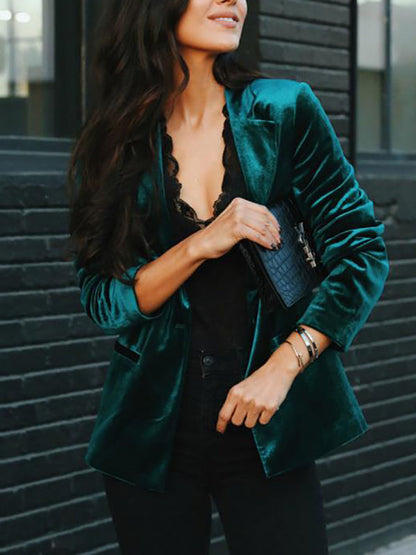Damen-Blazer, eleganter Velours-4