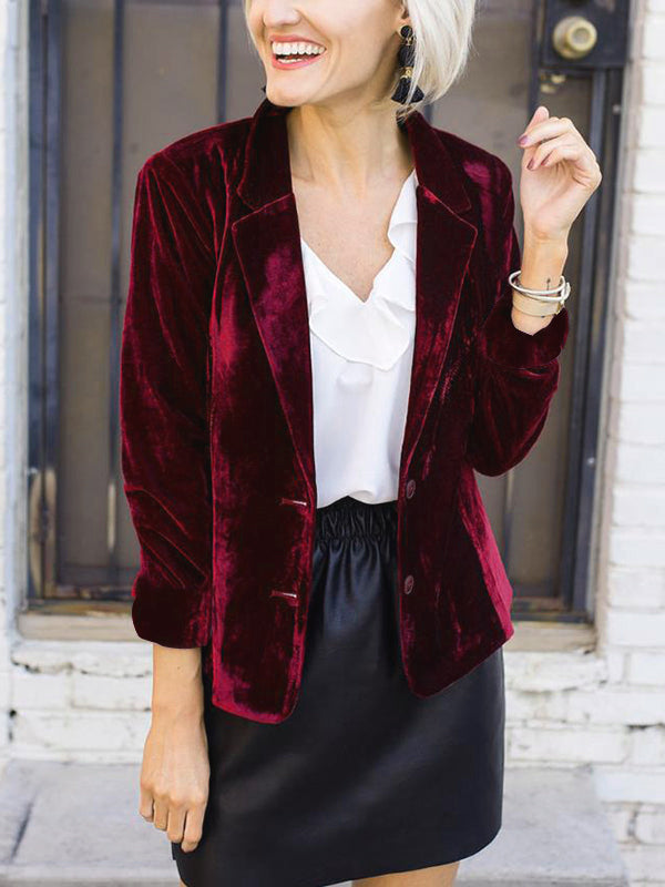 Damen-Blazer, eleganter Velours-5