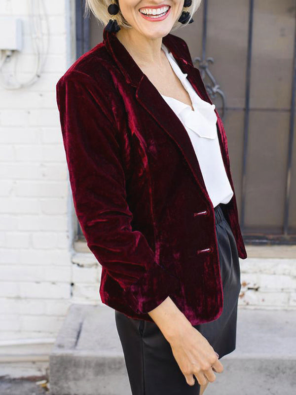 Damen-Blazer, eleganter Velours-2