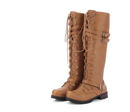 Damen-Knielange Stiefel, wasserfest, elegant, synthetisches Material-1
