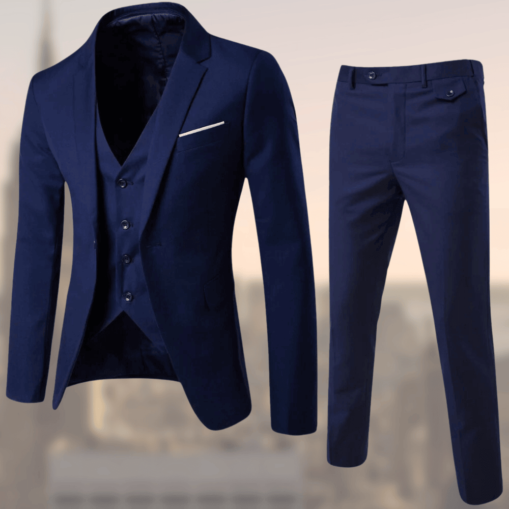 Herren-Anzug, Weste, Hochzeit, tailliertes Polyester, Set-1