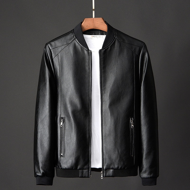 Herren-Lederjacke, moderner Stil, hochwertiges Leder, schmale Passform-4