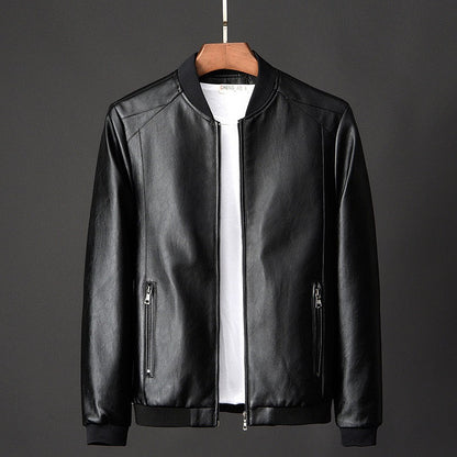 Herren-Lederjacke, moderner Stil, hochwertiges Leder, schmale Passform-4