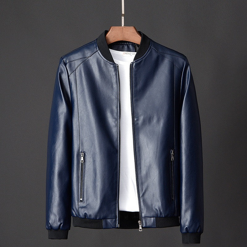 Herren-Lederjacke, moderner Stil, hochwertiges Leder, schmale Passform-5