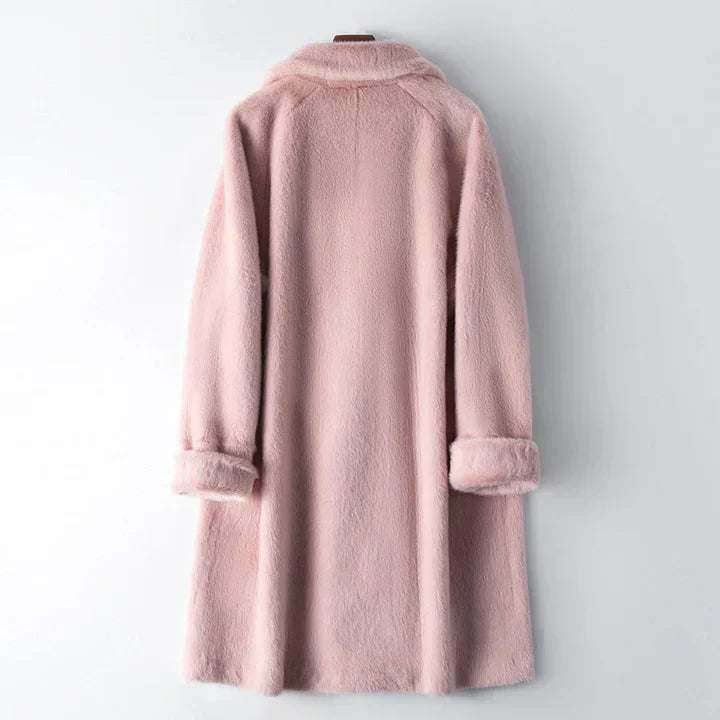 Damen-Winterjacke, Doppelknopf, weiche Stoffmischung-2