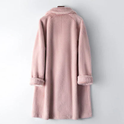 Damen-Winterjacke, Doppelknopf, weiche Stoffmischung-2