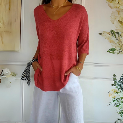 Damen-Strickjacke, Dreiviertelärmel, weicher Stoff, lässige Passform 3