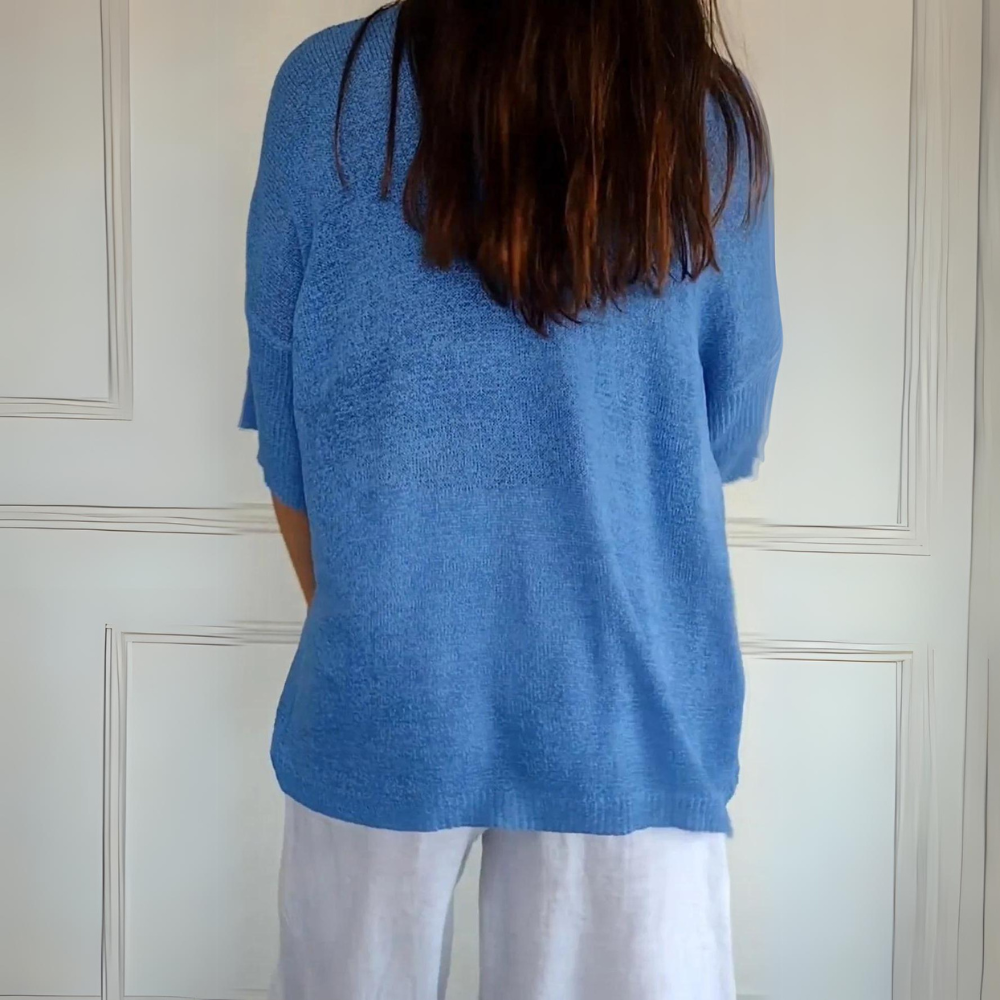 Damen-Strickjacke, Dreiviertelärmel, weicher Stoff, lässige Passform 2
