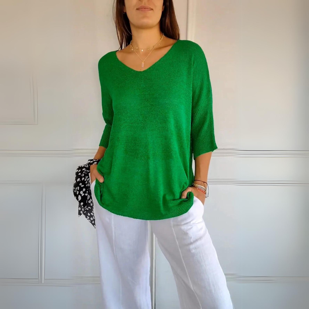 Damen-Strickjacke, Dreiviertelärmel, weicher Stoff, lässige Passform 5