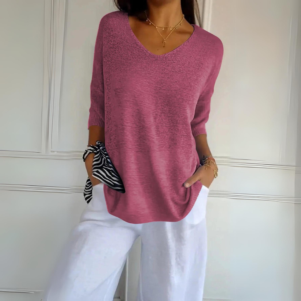 Damen-Strickjacke, Dreiviertelärmel, weicher Stoff, lässige Passform 11