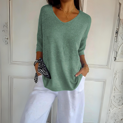 Damen-Strickjacke, Dreiviertelärmel, weicher Stoff, lässige Passform 12