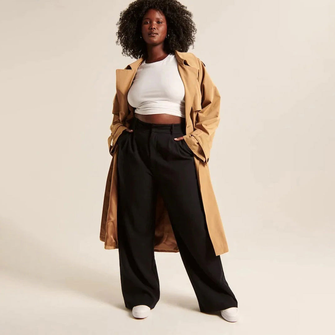 Damen-Anzughose, hohe Taille, stretchiger Stoff, elegantes Design-5