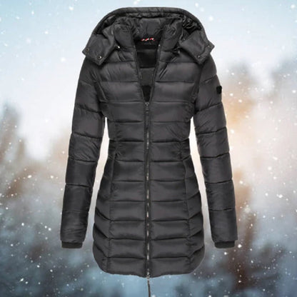 Elegante Damenjacke mit kuscheliger Kapuze aus Polyester und Baumwolle – Perfekt für Winter und Fest 7