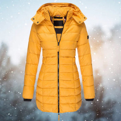 Elegante Damenjacke mit kuscheliger Kapuze aus Polyester und Baumwolle – Perfekt für Winter und Fest 3