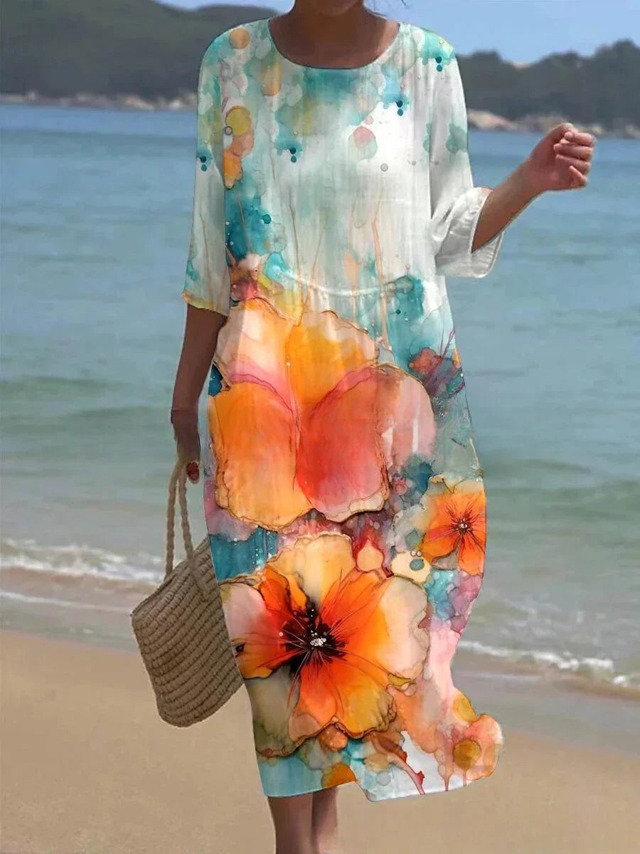 Variant image for Damen-Kleid Boho Geblümtes Design Leichtes Polyester-19