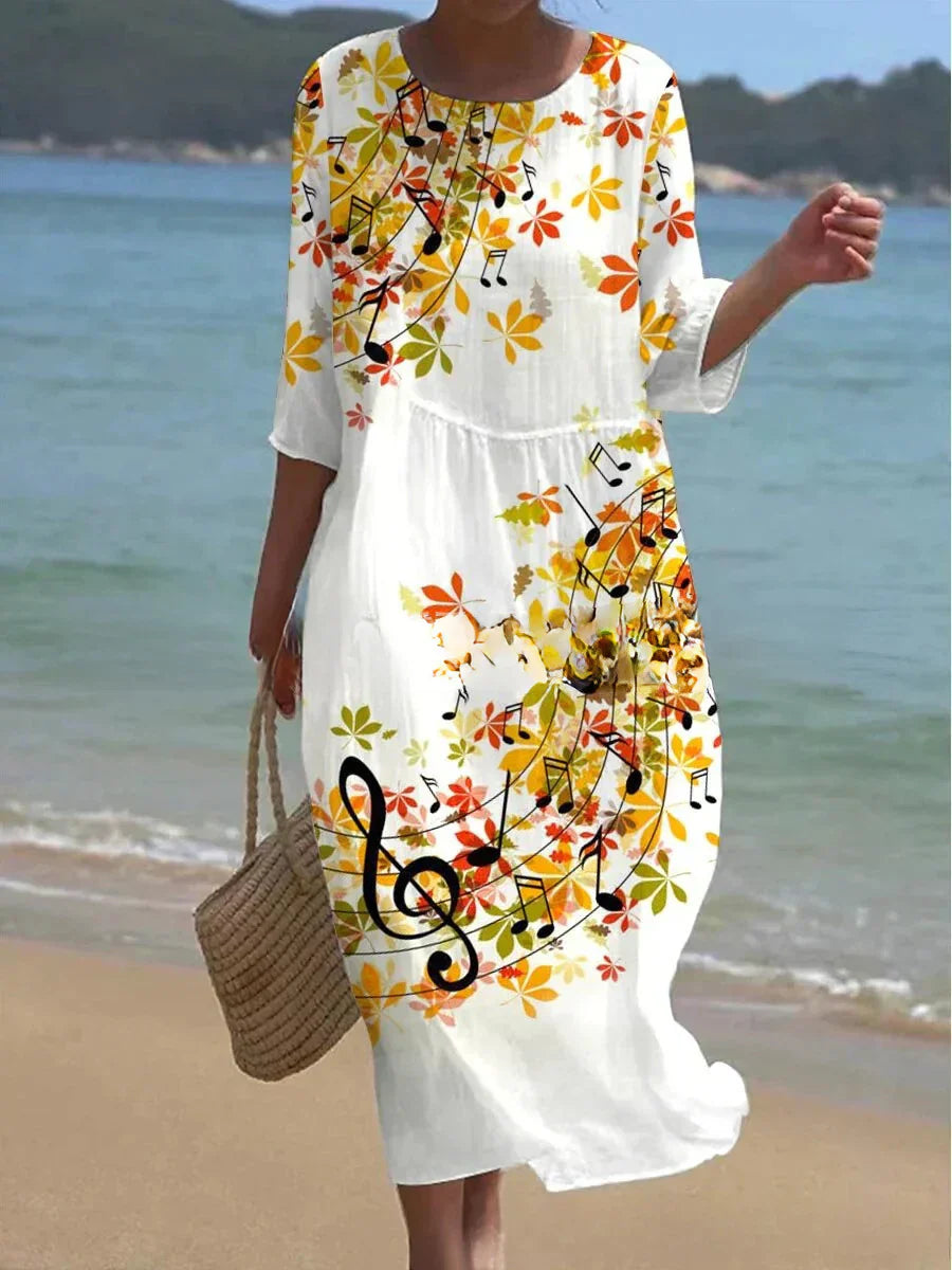Damen-Kleid Boho Geblümtes Design Leichtes Polyester-3