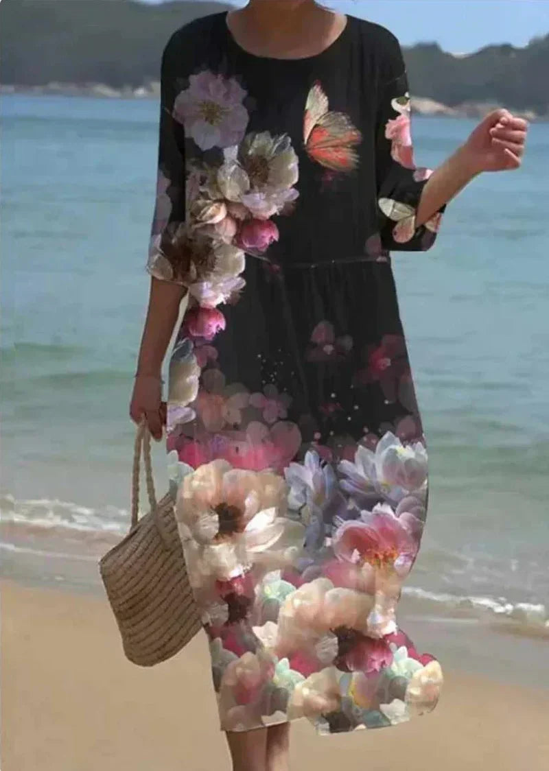 Damen-Kleid Boho Geblümtes Design Leichtes Polyester-2