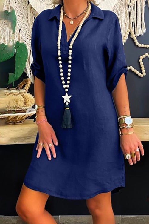 Damen-Kleid, Hemd, mit aufgesetzte Ärmel, leichtes Material-2