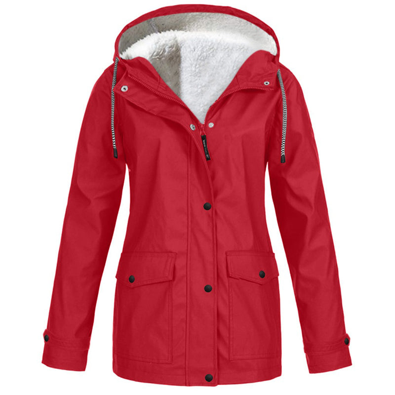 Damen-Regenmantel, elegant, wasserdicht, Polyesterfaser-5
