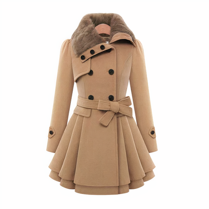 Variant image for Damen-Mantel Zweireihig Gefüttert Polyester Trenchcoat-1