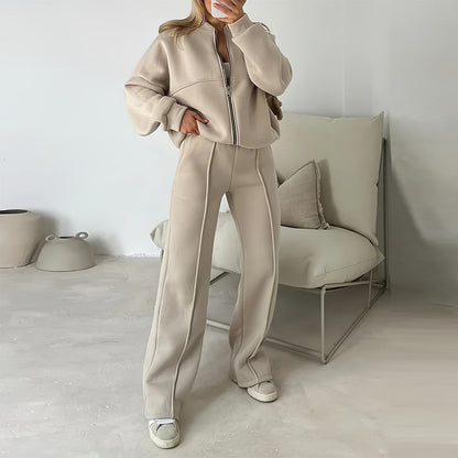 Variant image for Damen-Casual-Set Langärmeliger Pullover Mit Reißverschluss Polyester-7