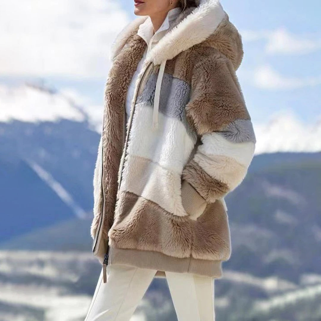 Damen Winterjacke Gefütterte Kapuze Isolierendes Material-5