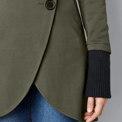 Damen-Lange Winterjacke, Schützender Baumwoll-Polyester-4