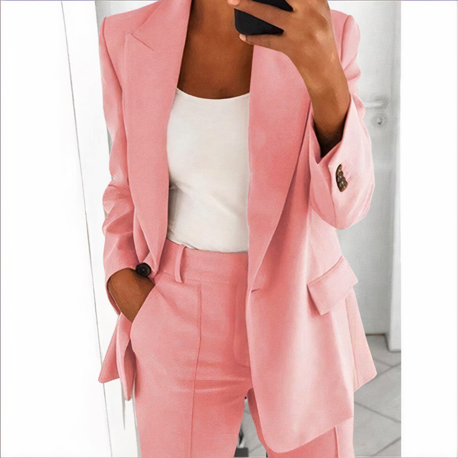 Damen-Blazer, Set, maßgeschneidert, Jacke, Polyester und Elasthan 7